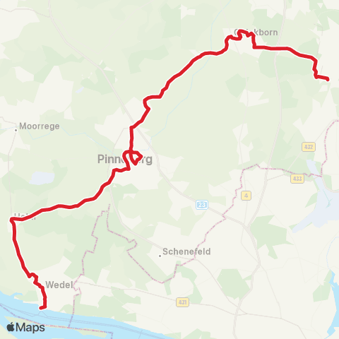 StadtBus/RegionalBus (Hamburg) Wedel > Bf. Pinneberg > Quickborn > Norderstedt Mitte map