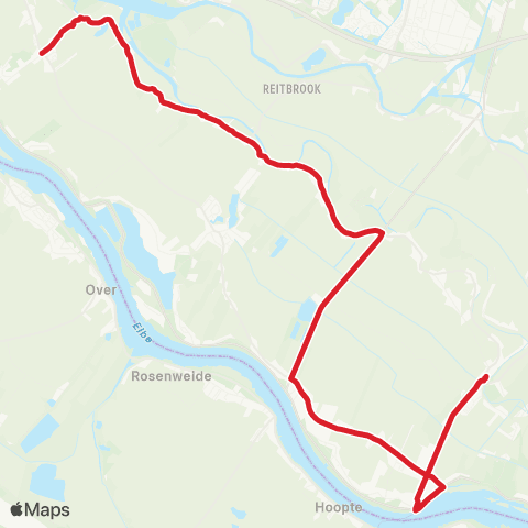 StadtBus/RegionalBus (Hamburg) Ochsenwerder > Wulffsbrücke > Howe > Zollenspieker > Grundschule Kirchwerder map