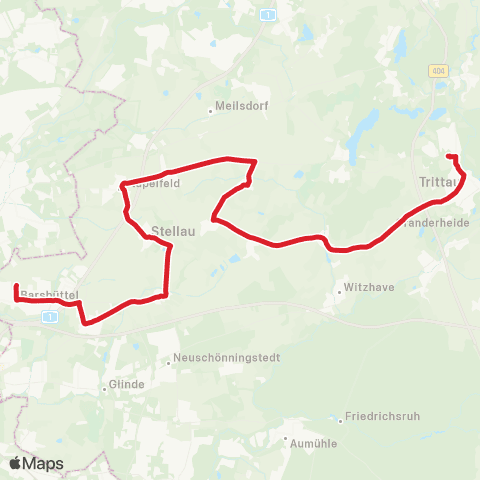 StadtBus/RegionalBus (Hamburg) Barsbüttel > Willinghusen > Stellau > Stapelfeld > Brunsbek > Trittau map