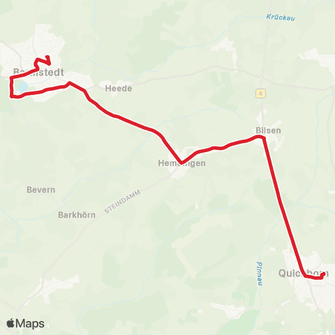 StadtBus/RegionalBus (Hamburg) Barmstedt, Rantzauer See > Hemdingen > Quickborn map