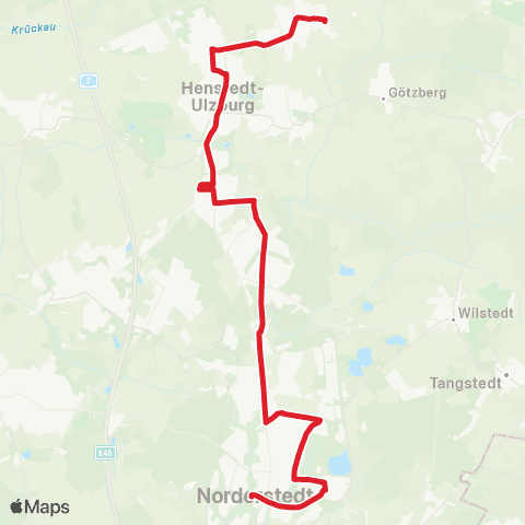 StadtBus/RegionalBus (Hamburg) Norderstedt Mitte > Harksheide > Rhen > Henstedt-Ulzburg > Kisdorf map