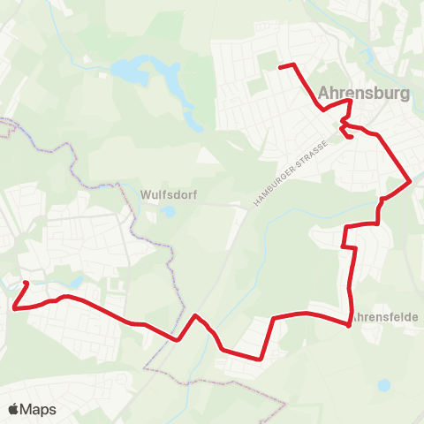 StadtBus/RegionalBus (Hamburg) Schulzentrum AM Heimgarten > Bf. Ahrensburg > Ahrensburger Kamp / Volksdorf map