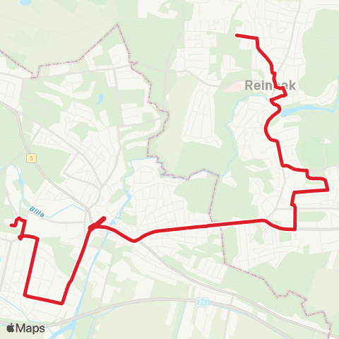 StadtBus/RegionalBus (Hamburg) Nettelnburg > Bf. Bergedorf > Wentorf > Reinbek (> Reinbek, Schulzentrum) map