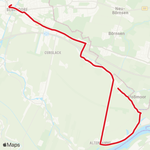 StadtBus/RegionalBus (Hamburg) Bf. Bergedorf > Speckenweg > Altengamme map