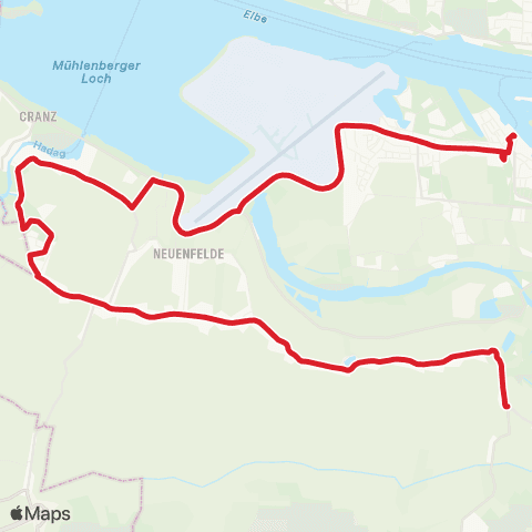 StadtBus/RegionalBus (Umland) Finkenwerder Fähre > Hohenwisch (Kehre) map
