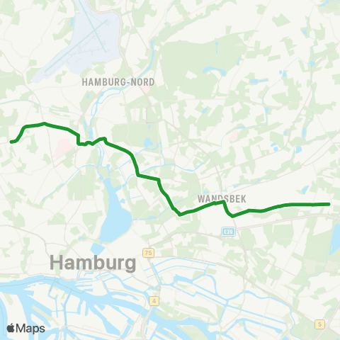 HVV XpressBus Hagenbecks Tierpark > Jenfeld Zentrum map