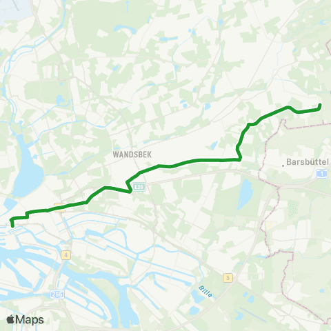 HVV XpressBus Brandstwiete > Hbf / Zob > Jenfeld > Rahlstedt (Ost) map