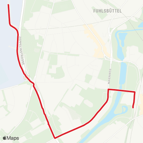 StadtBus/RegionalBus (Hamburg) Ohlsdorf > Hamburg Airport map