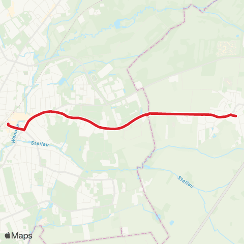 StadtBus/RegionalBus (Hamburg) Bf. Rahlstedt > Großlohe > Stapelfeld map