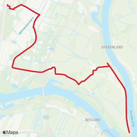 StadtBus/RegionalBus (Umland) Wilhelmsburg > Moorwerder map