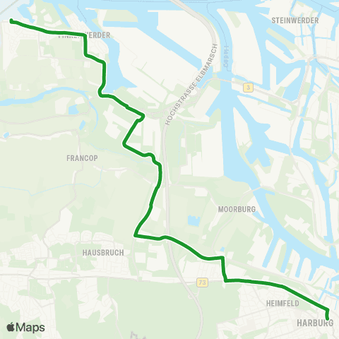 HVV XpressBus Harburg Rathaus > Airbus map