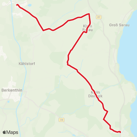 StadtBus/RegionalBus (Umland) Einhaus, Hauptstraße > Krummesse, Schule map