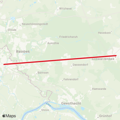 Andere Linien Bergedorf >Schwarzenbek map