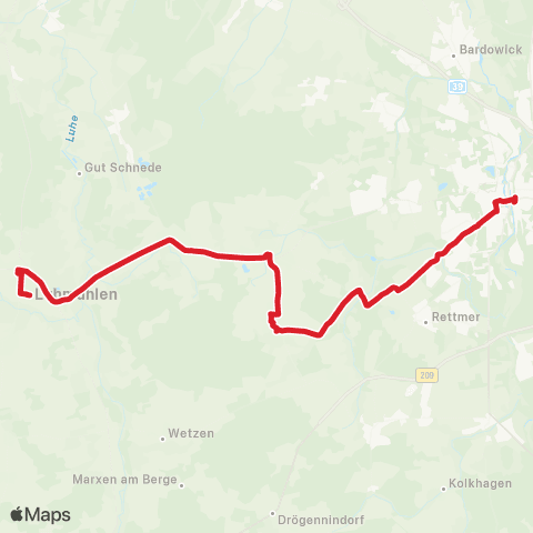 StadtBus/RegionalBus (Umland) Bf. Lüneburg (Zob) – Salzhausen, Zob / Schulzentrum map