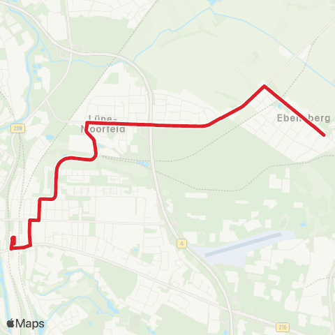 StadtBus/RegionalBus (Umland) Bf. Lüneburg > Gut Olm > AM Ziegeleiteich map