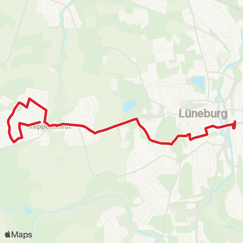 StadtBus/RegionalBus (Umland) Bf. Lüneburg > Reppenstedt map