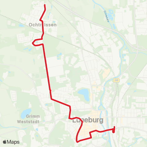 StadtBus/RegionalBus (Umland) Bf. Lüneburg > Ebelingweg > Teilfeld map