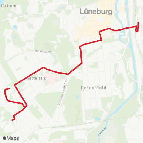 StadtBus/RegionalBus (Umland) Bf. Lüneburg > Städtisches Klinikum > Schulzentrum map