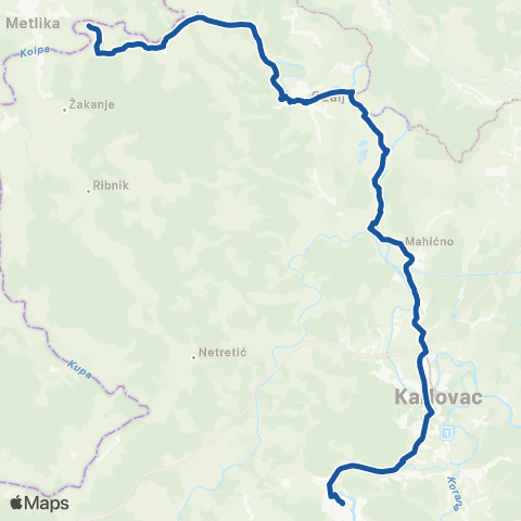 HŽPP Bubnjarci - Duga Resa map