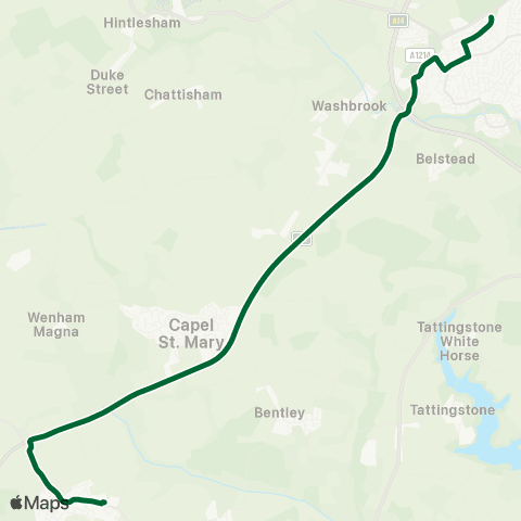 Ipswich Buses Curlew Road - High School map