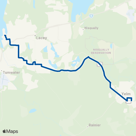 Intercity Transit Yelm via Boulevard Rd map