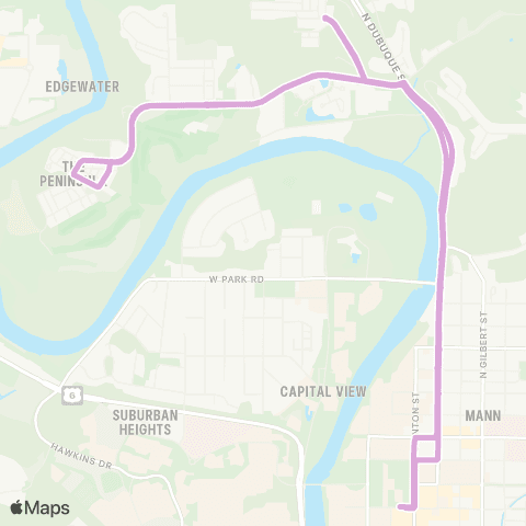 Iowa City Transit Peninsula map