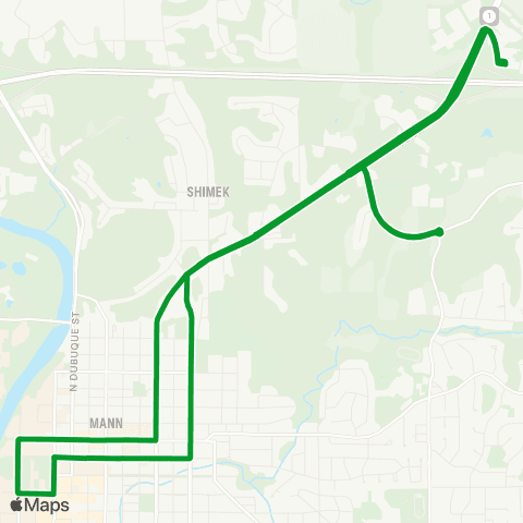 Iowa City Transit North Dodge map