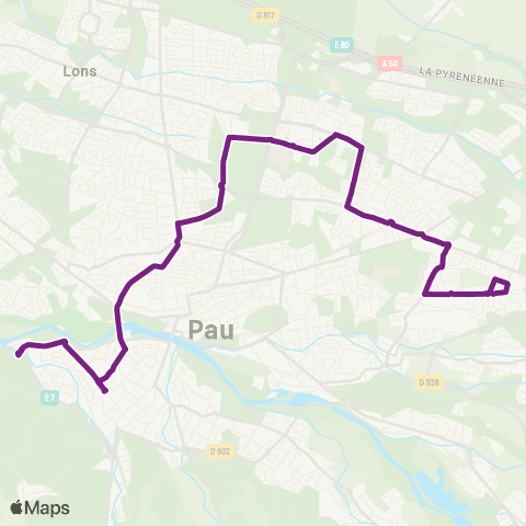 Idélis Jurancon Corps F. Pommiès<>Pau Pte des Pyrénées map