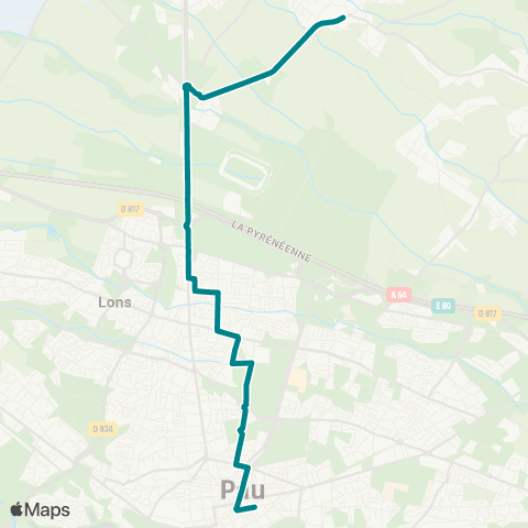 Idélis Montardon École <> Pau Bosquet Quai e map