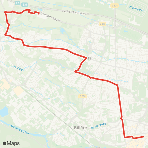 Idélis Pau Bosquet Quai F<> Lescar Village Emmaüs map