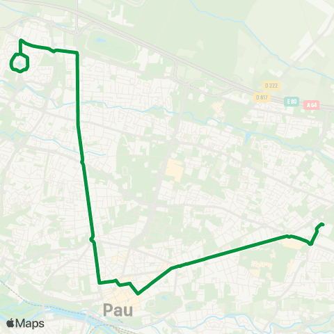 Idélis Lons Perlic <> Pau Stades du Hameau map