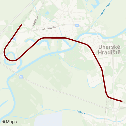 IDS JMK Kunovice - Uherské Hradiště - Staré Město U Uherského Hradiště map