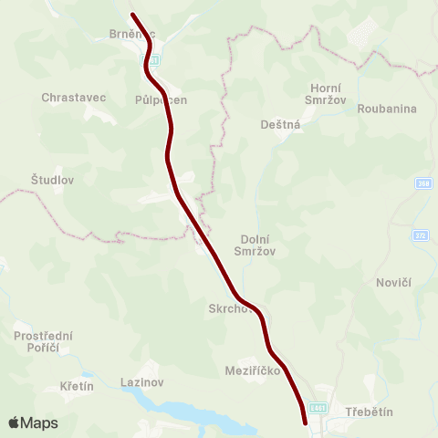 IDS JMK Letovice - Březová Nad Svitavou map