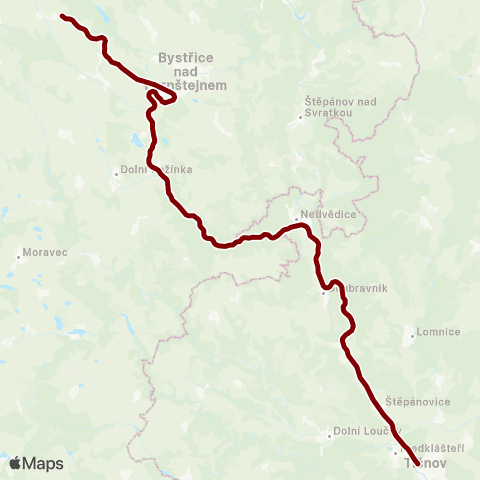 IDS JMK Rovné-Divišov - Bystřice Nad Pernštejnem - Nedvědice - Tišnov map