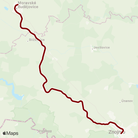 IDS JMK Moravské Budějovice - Znojmo map