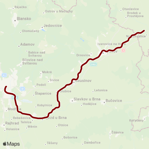 IDS JMK Brno - Vyškov - Nezamyslice map