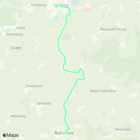 IDS JMK Vyškov - Hlubočany - Bohdalice-Pavlovice - Bučovice map