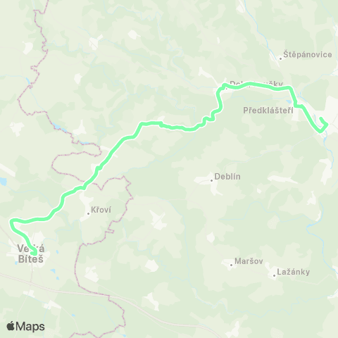 IDS JMK Tišnov - Dolní Loučky - Níhov - Velká Bíteš map