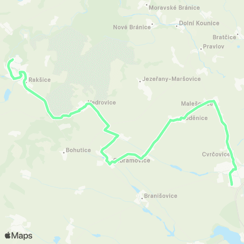 IDS JMK Pohořelice - Loděnice - Olbramovice - Moravský Krumlov map
