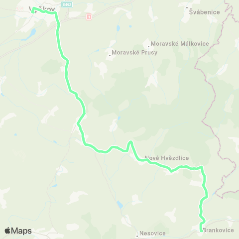 IDS JMK Vyškov - Bohdalice-Pavlovice - Hvězdlice - Nemochovice - Brankovice map