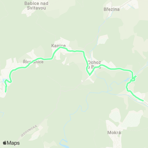 IDS JMK Bílovice Nad Svitavou - Babice Nad Svitavou - Ochoz U Brna - Hostěnice map