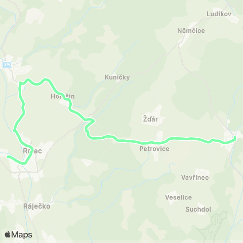 IDS JMK Rájec-Jestřebí - Petrovice - Sloup map