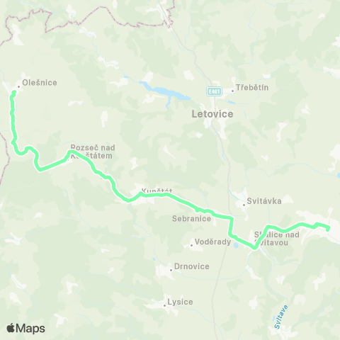 IDS JMK Boskovice - Skalice Nad Svitavou - Kunštát - Olešnice map