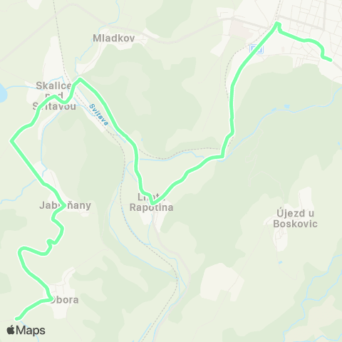 IDS JMK Boskovice - Skalice Nad Svitavou - Obora - Doubravice Nad Svitavou - Rájec-Jestřebí map