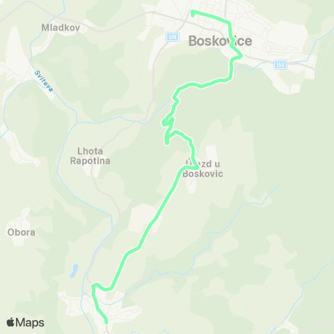 IDS JMK Boskovice - Újezd U Boskovic - Doubravice Nad Svitavou map