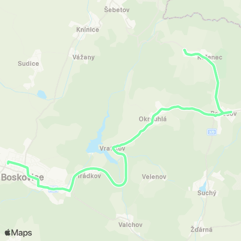IDS JMK Boskovice - Benešov - Kořenec map