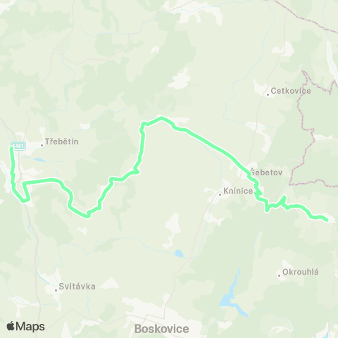 IDS JMK Letovice - Vísky - Vanovice - Šebetov - Kořenec / Horní Štěpánov map