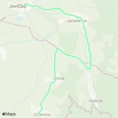 IDS JMK Cetkovice - Uhřice - Úsobrno - Jaroměřice - Jevíčko map