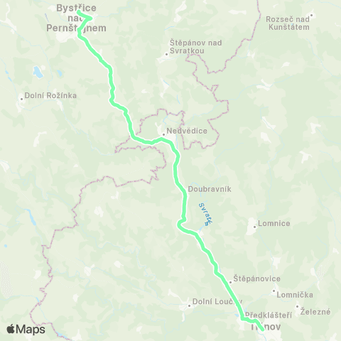 IDS JMK Tišnov - Nedvědice - Bystřice Nad Pernštejnem map