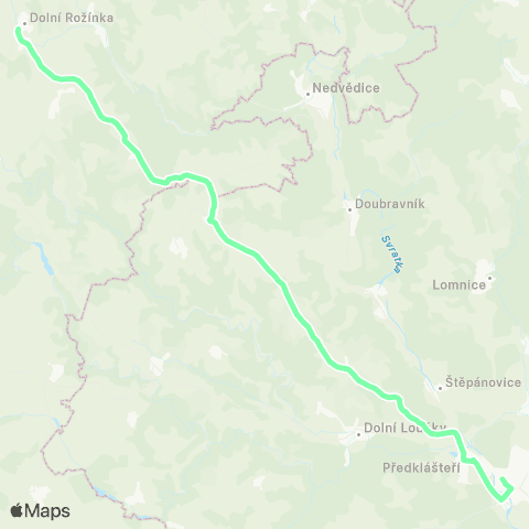 IDS JMK Tišnov - Olší - Drahonín - Dolní Rožínka map